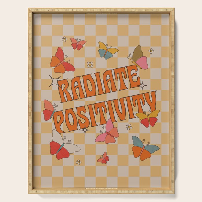Radiate Positivity Butterflies Serving Tray Gallery Image 1