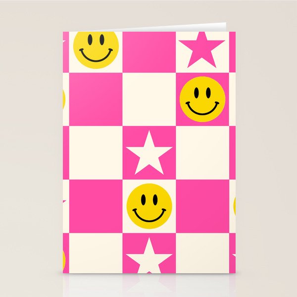 SMILEY STAR PINK Stationery Card Gallery Image 1
