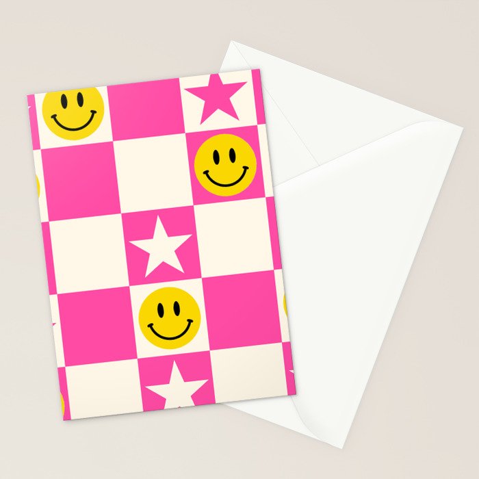 SMILEY STAR PINK Stationery Card Gallery Image 2