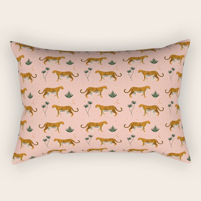 Big Cat pattern Softpink Rectangular Pillow Gallery Image 2