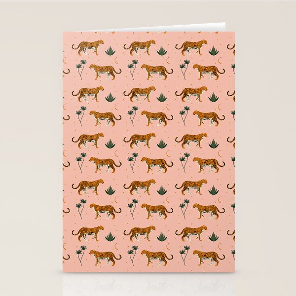 Big Cat pattern Softpink Stationery Card Gallery Image 2