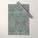 William Morris Vintage Blackthorn Indigo Wrapping Paper Gallery Image 1
