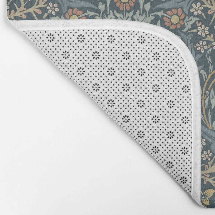William Morris Vintage Blackthorn Indigo Bath Mat Gallery Image 2