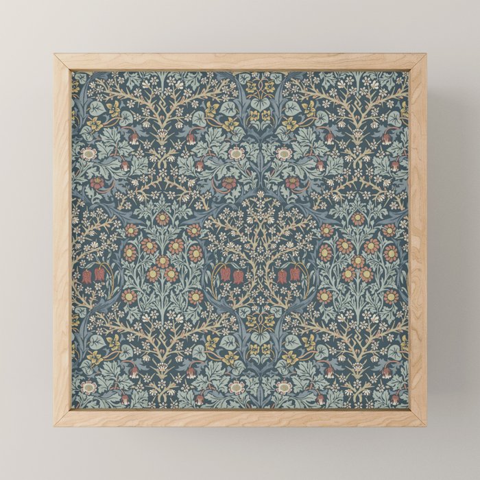 William Morris Vintage Blackthorn Indigo Mini Art Print Gallery Image 1