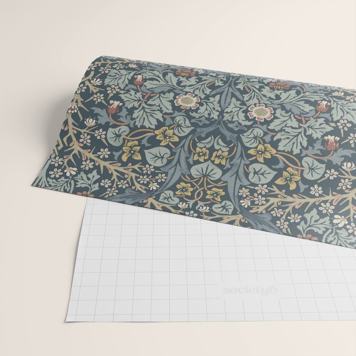 William Morris Vintage Blackthorn Indigo Wrapping Paper Gallery Image 2