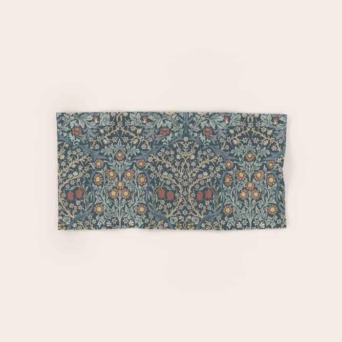 William Morris Vintage Blackthorn Indigo Bath Towel Gallery Image 1