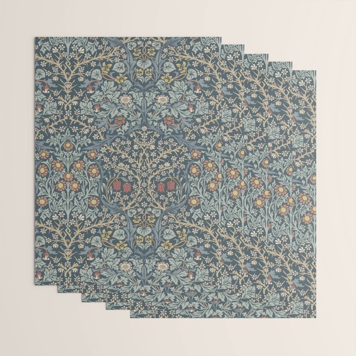 William Morris Vintage Blackthorn Indigo Wrapping Paper Gallery Image 3