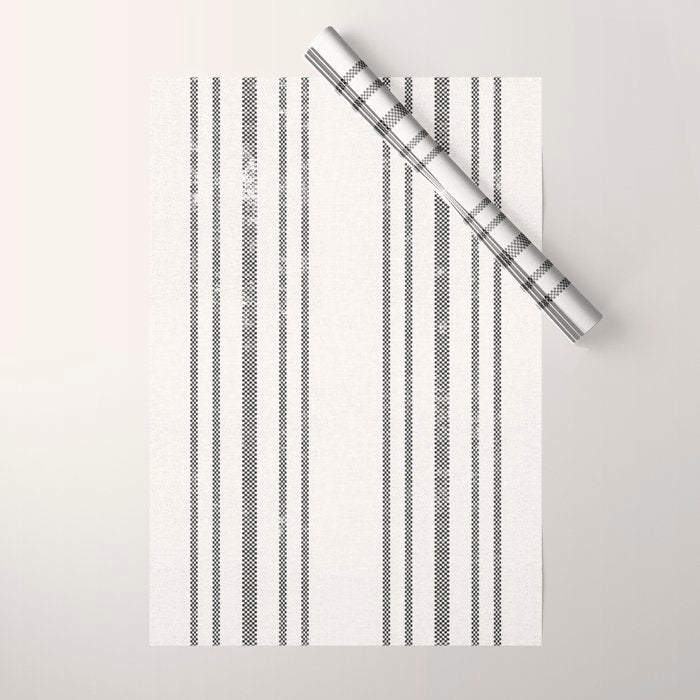 AEGEAN MULTI STRIPE BLACK Wrapping Paper Gallery Image 1
