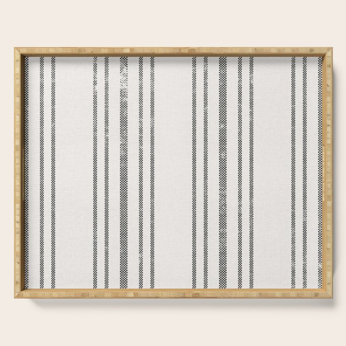 AEGEAN MULTI STRIPE BLACK Serving Tray Gallery Image 1
