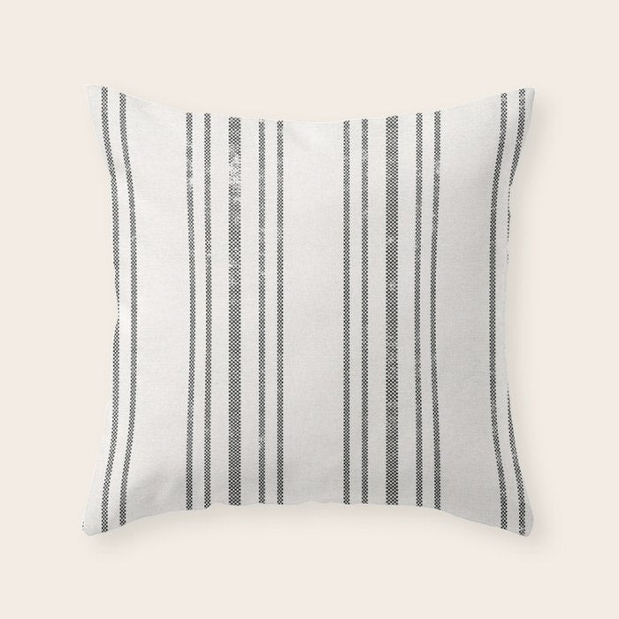 AEGEAN MULTI STRIPE BLACK Throw Pillow Gallery Image 1