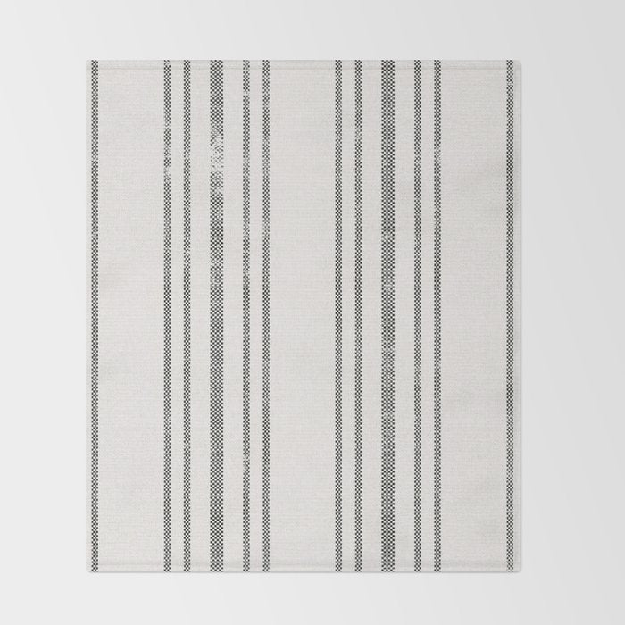 AEGEAN MULTI STRIPE BLACK Throw Blanket Gallery Image 2