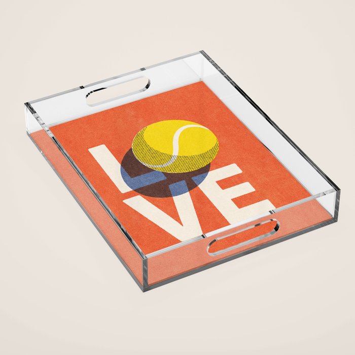 BALLS - Love Tennis - Clay Court Acrylic Tray Gallery Image 1
