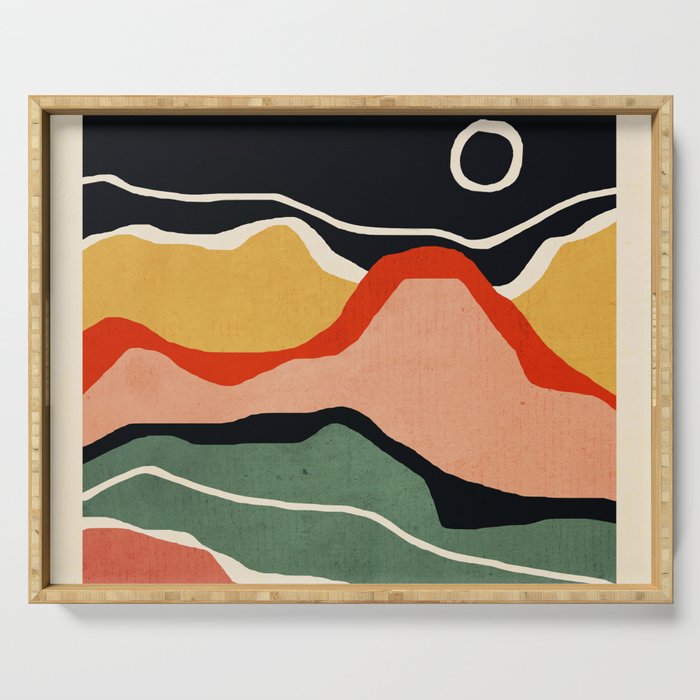 Abstract Art Landscape 48 Serving Tray Gallery Image 1
