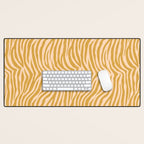 Dopamine Zebra Print In Amber Yellow Desk Mat Gallery Image 1