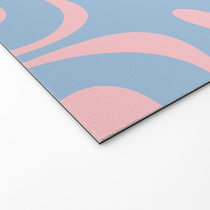 Light Blue and Pink Modern Retro Liquid Swirl Abstract Pattern Welcome Mat Gallery Image 2