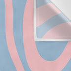 Light Blue and Pink Modern Retro Liquid Swirl Abstract Pattern Wall Tapestry Gallery Image 3