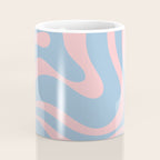Light Blue and Pink Modern Retro Liquid Swirl Abstract Pattern Coffee Mug Gallery Image 4