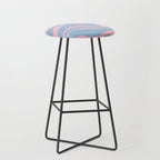 Light Blue and Pink Modern Retro Liquid Swirl Abstract Pattern Stool Gallery Image 1