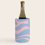 Light Blue and Pink Modern Retro Liquid Swirl Abstract Pattern Wine Chiller Gallery Image 2