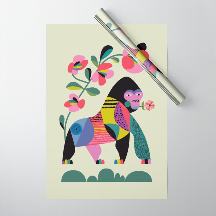 Mid Century Modern Gorilla Wrapping Paper Gallery Image 1