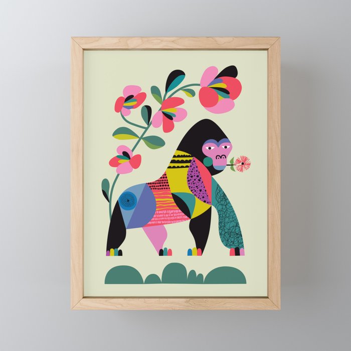 Mid Century Modern Gorilla Mini Art Print Gallery Image 1