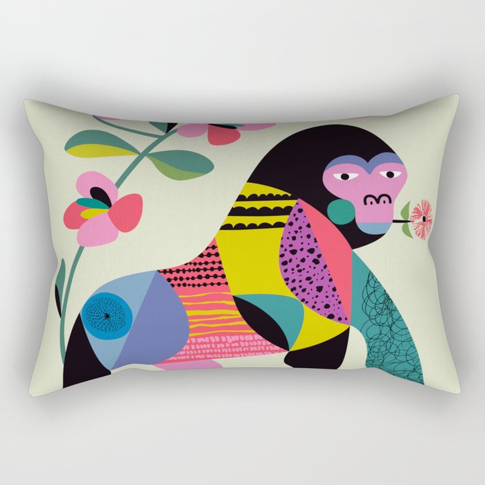 Mid Century Modern Gorilla Rectangular Pillow Gallery Image 1