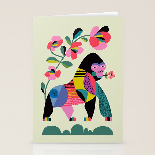 Mid Century Modern Gorilla Stationery Card Gallery Image 2