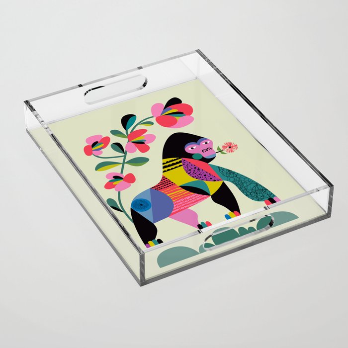 Mid Century Modern Gorilla Acrylic Tray Gallery Image 1