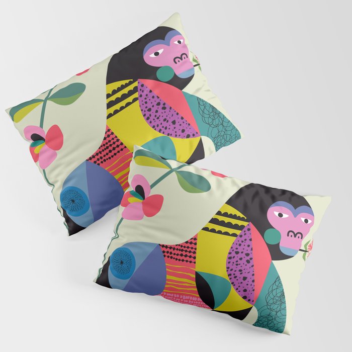 Mid Century Modern Gorilla Pillow Sham Gallery Image 3