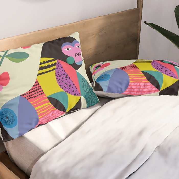 Mid Century Modern Gorilla Pillow Sham Gallery Image 2