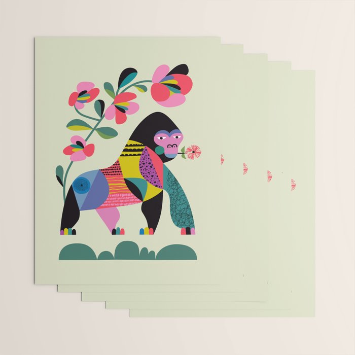 Mid Century Modern Gorilla Wrapping Paper Gallery Image 3