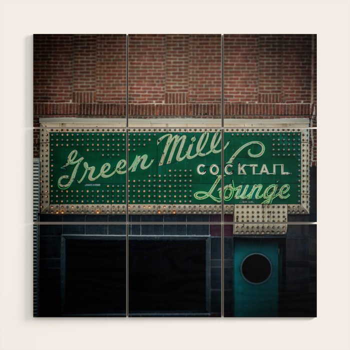 Green Mill Cocktail Lounge Vintage Neon Sign Uptown Chicago Wood Wall Art Gallery Image 1