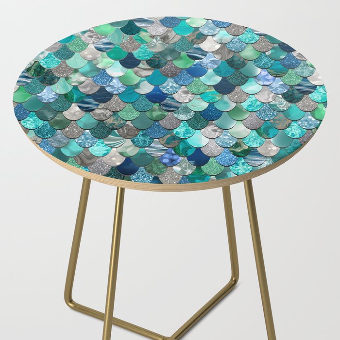 Mermaid Art, Sea,Teal, Mint, Aqua, Blue Side Table Gallery Image 2