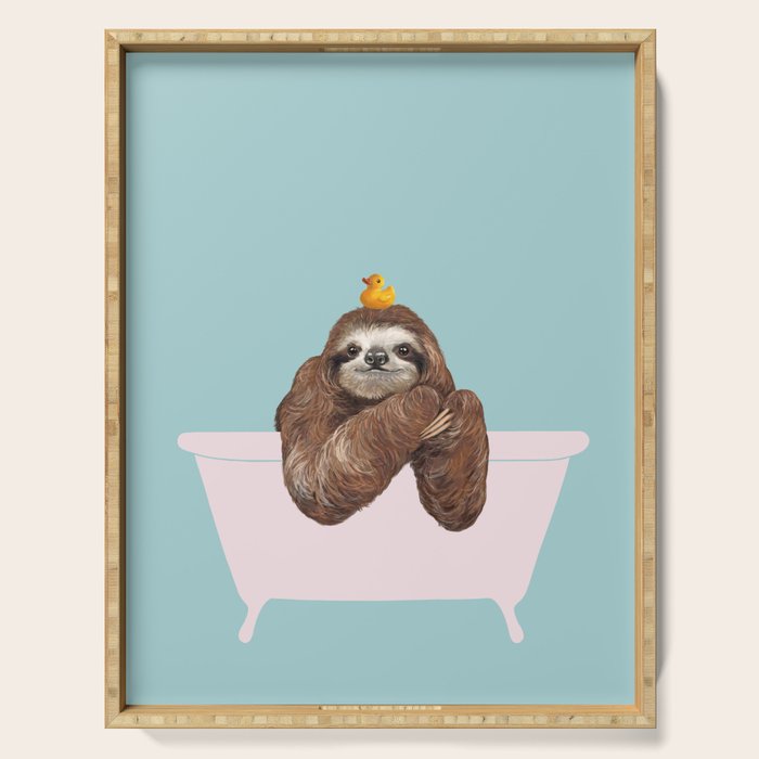 Sloth in Bathtub  Serving Tray Gallery Image 1