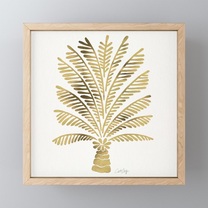 Palm Tree - Gold Palette Mini Art Print Gallery Image 1