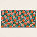 Summer Pomegranate, Tropical Fruit Illustration, Colorful Eclectic Bohemian Juicy Summer Botanical Desk Mat Gallery Image 3