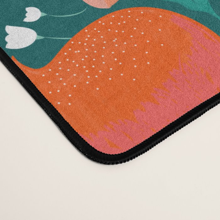 Summer Pomegranate, Tropical Fruit Illustration, Colorful Eclectic Bohemian Juicy Summer Botanical Desk Mat Gallery Image 4