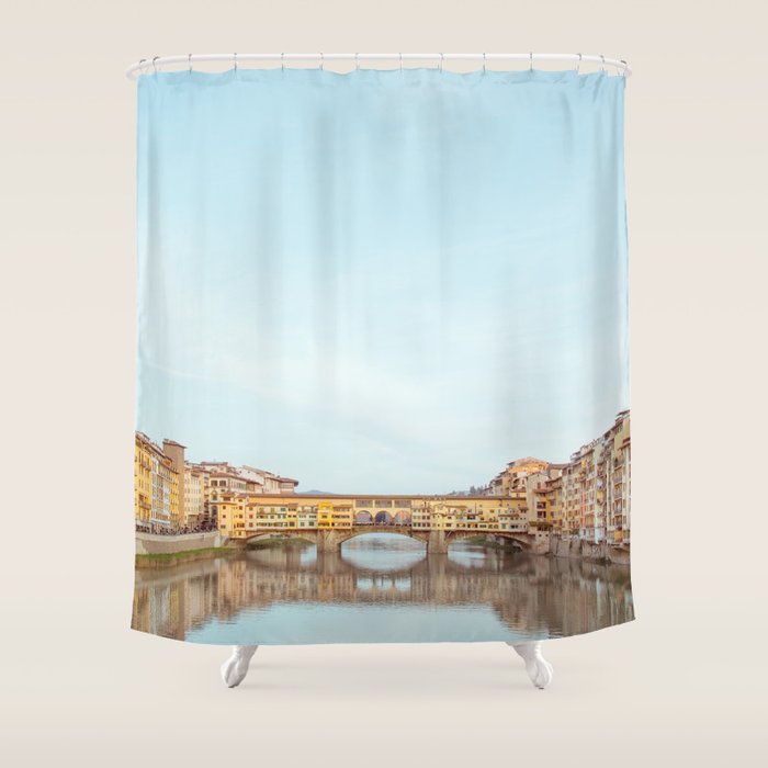 Ponte Vecchio - Florence Italy Travel Photography Shower Curtain Gallery Image 1