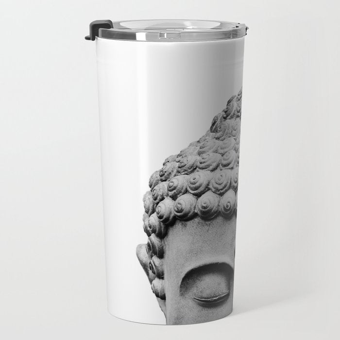 Shy Buddha - Black and White Photography Travel Mug Gallery Image 3