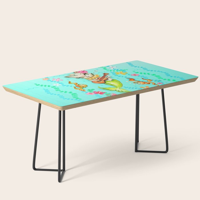 Mermaid Cat with Ukulele Coffee Table Gallery Image 1