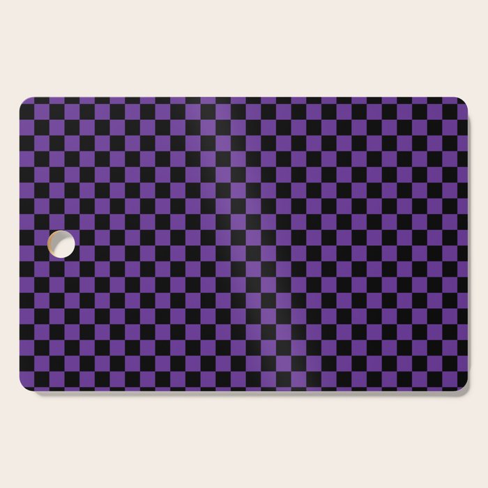 Halloween Purple and Black Checkerboard Pattern SM Cutting Board Gallery Image 1