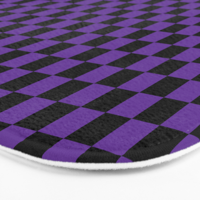 Halloween Purple and Black Checkerboard Pattern SM Bath Mat Gallery Image 3