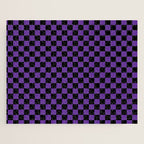 Halloween Purple and Black Checkerboard Pattern SM Jigsaw Puzzle Gallery Image 1