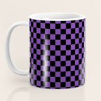 Halloween Purple and Black Checkerboard Pattern SM Coffee Mug Gallery Image 3