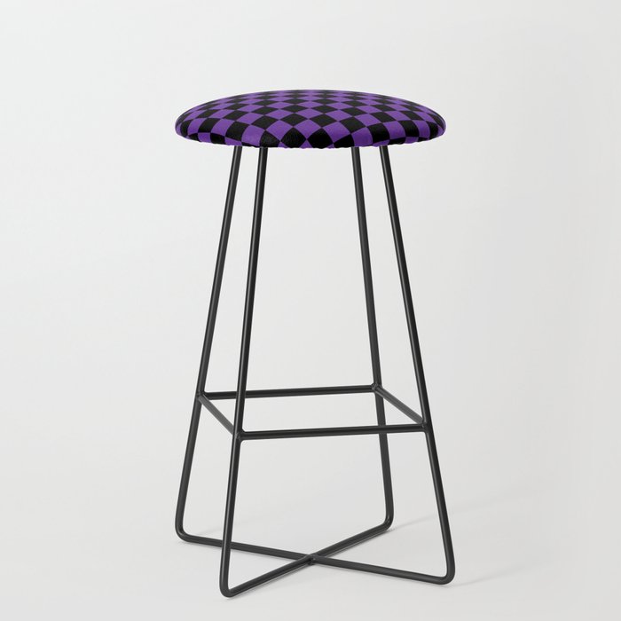 Halloween Purple and Black Checkerboard Pattern SM Stool Gallery Image 1