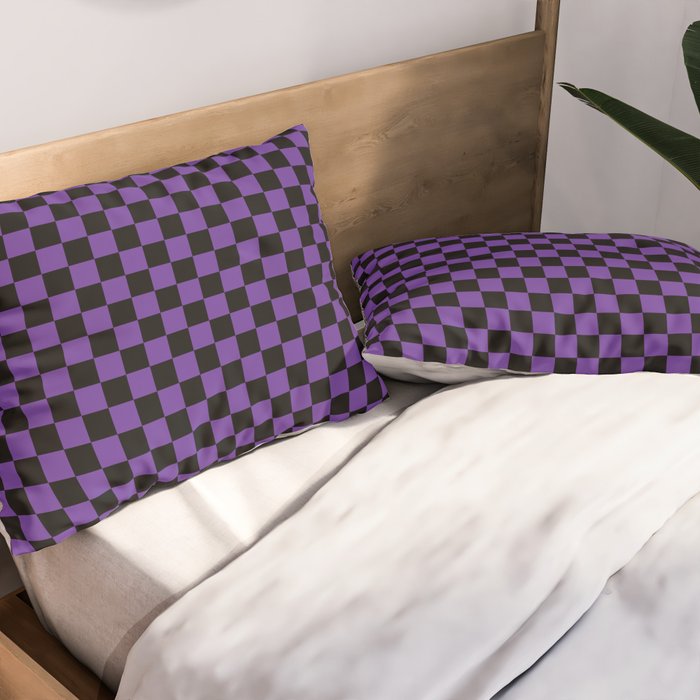 Halloween Purple and Black Checkerboard Pattern SM Pillow Sham Gallery Image 2