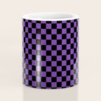 Halloween Purple and Black Checkerboard Pattern SM Coffee Mug Gallery Image 4