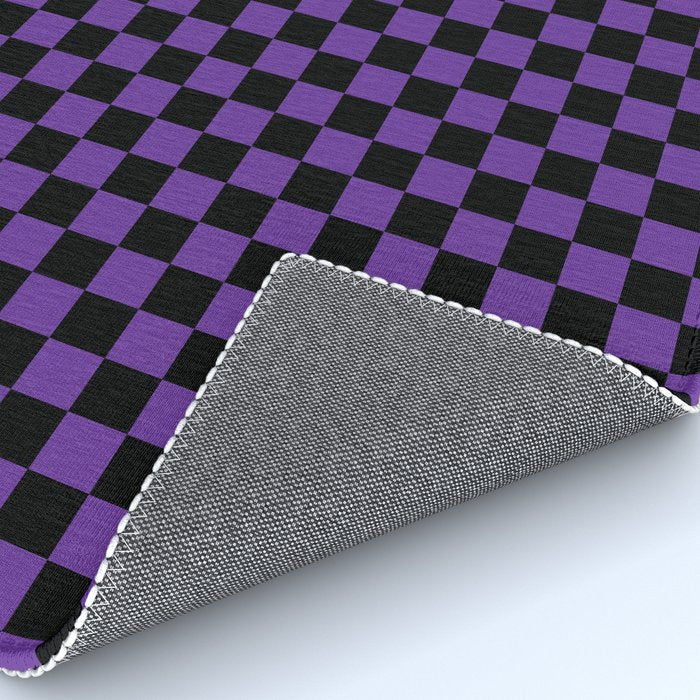Halloween Purple and Black Checkerboard Pattern SM Rug Gallery Image 4