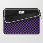 Halloween Purple and Black Checkerboard Pattern SM Laptop Sleeve Gallery Image 2