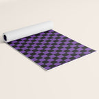 Halloween Purple and Black Checkerboard Pattern SM Yoga Mat Gallery Image 2